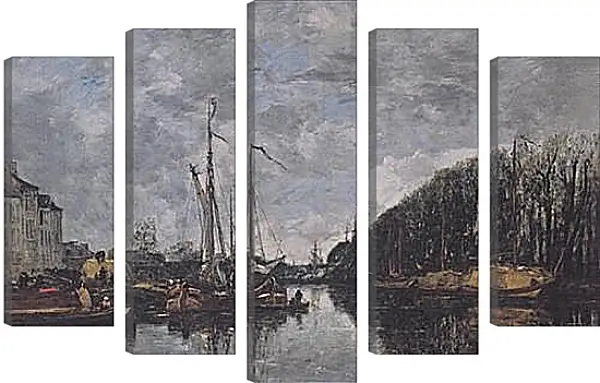 Модульная картина - Kanal an der Allee Verte in Brussel. Эжен Буден Модульная картина - Kanal an der Allee Verte in Brussel. Эжен Буден