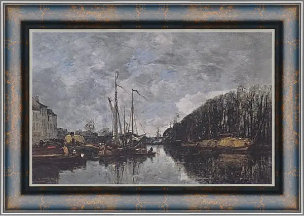 Картина в раме - Kanal an der Allee Verte in Brussel. Эжен Буден Картина в раме - Kanal an der Allee Verte in Brussel. Эжен Буден