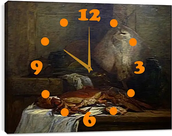 Часы картина - Nature morte a la raie. Эжен Буден Часы картина - Nature morte a la raie. Эжен Буден