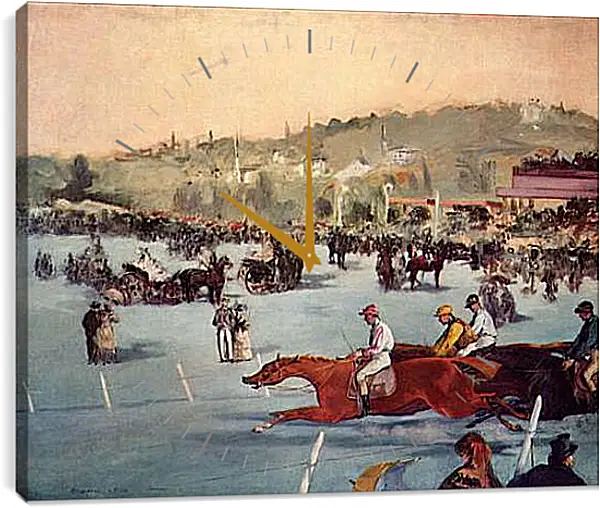 Часы картина - Rennen im Bois de Boulogne. Эдуард Мане Часы картина - Rennen im Bois de Boulogne. Эдуард Мане