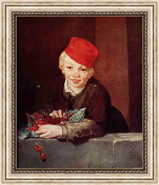 Картина в раме - Knabe mit den Kirschen. Эдуард Мане Картина в раме - Knabe mit den Kirschen. Эдуард Мане
