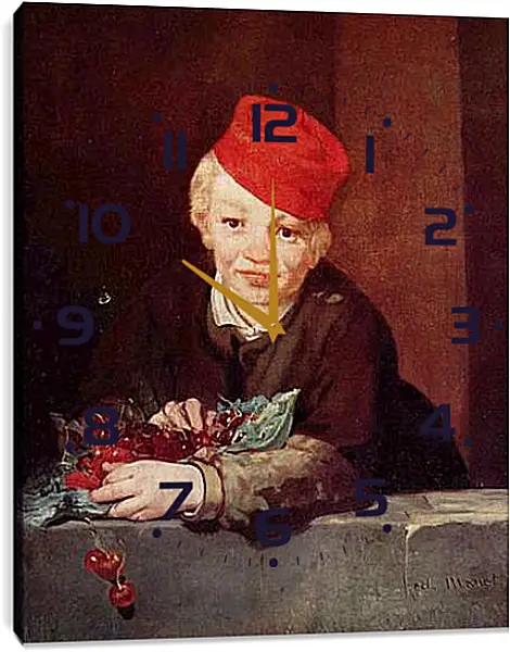 Часы картина - Knabe mit den Kirschen. Эдуард Мане Часы картина - Knabe mit den Kirschen. Эдуард Мане