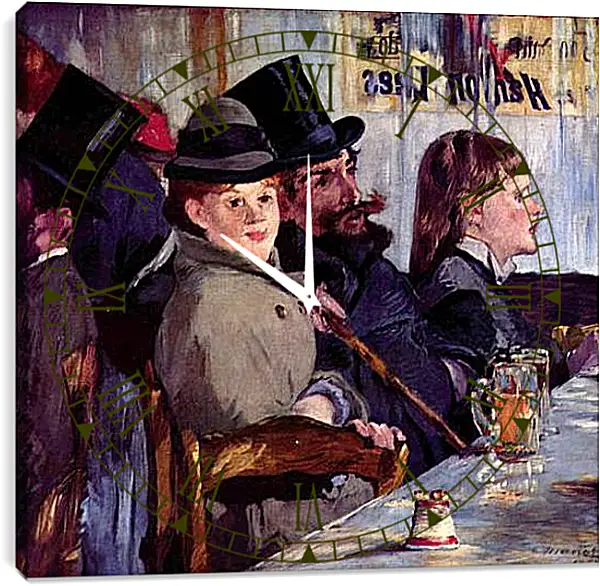 Часы картина - Im Cafe Cabaret von Reichshoffen. Эдуард Мане Часы картина - Im Cafe Cabaret von Reichshoffen. Эдуард Мане