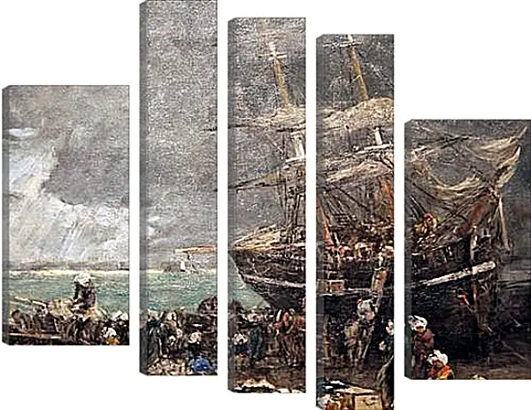 Модульная картина - Return of the Terre-Neuvier. Эжен Буден Модульная картина - Return of the Terre-Neuvier. Эжен Буден