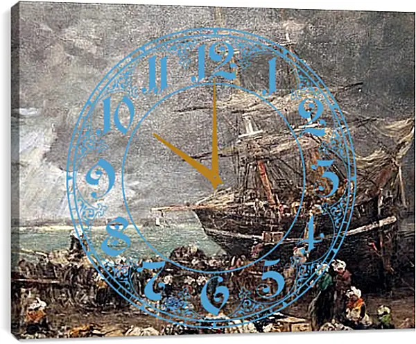 Часы картина - Return of the Terre-Neuvier. Эжен Буден Часы картина - Return of the Terre-Neuvier. Эжен Буден
