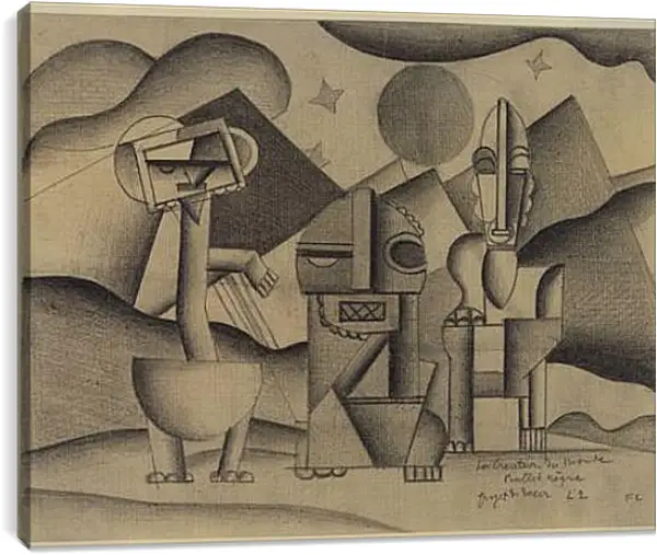 Постер на подрамнике - The Creation of the World, design for the scenery. Фернан Леже Постер на подрамнике - The Creation of the World, design for the scenery. Фернан Леже