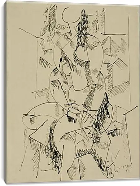 Постер на подрамнике - Seated Nude. Фернан Леже Постер на подрамнике - Seated Nude. Фернан Леже