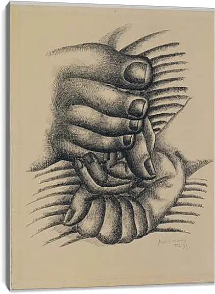 Постер на подрамнике - Foot and Hands. Фернан Леже Постер на подрамнике - Foot and Hands. Фернан Леже