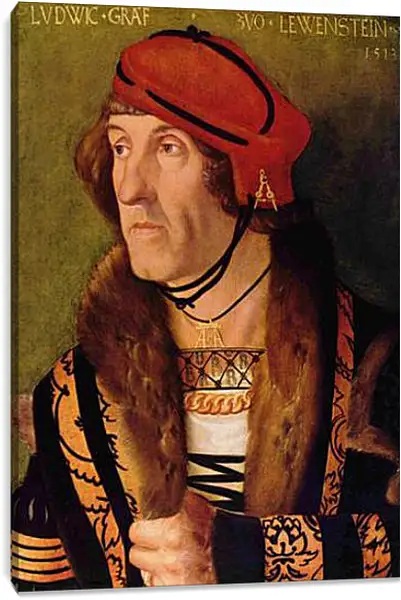 Постер на подрамнике - Portrat des Ludwig Graf zu Lowenstein. Ханс Бальдунг Постер на подрамнике - Portrat des Ludwig Graf zu Lowenstein. Ханс Бальдунг