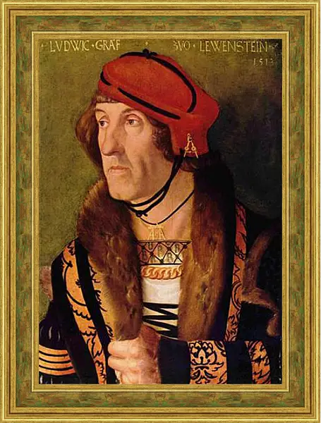 Картина в раме - Portrat des Ludwig Graf zu Lowenstein. Ханс Бальдунг Картина в раме - Portrat des Ludwig Graf zu Lowenstein. Ханс Бальдунг