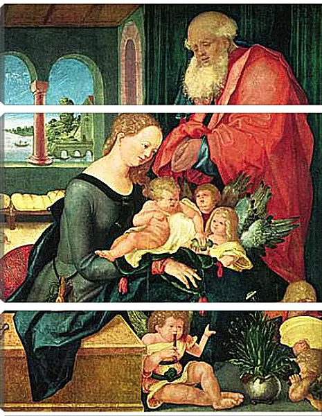 Модульная картина - Hl. Familie im Gemach mit funf Engeln. Ханс Бальдунг Модульная картина - Hl. Familie im Gemach mit funf Engeln. Ханс Бальдунг