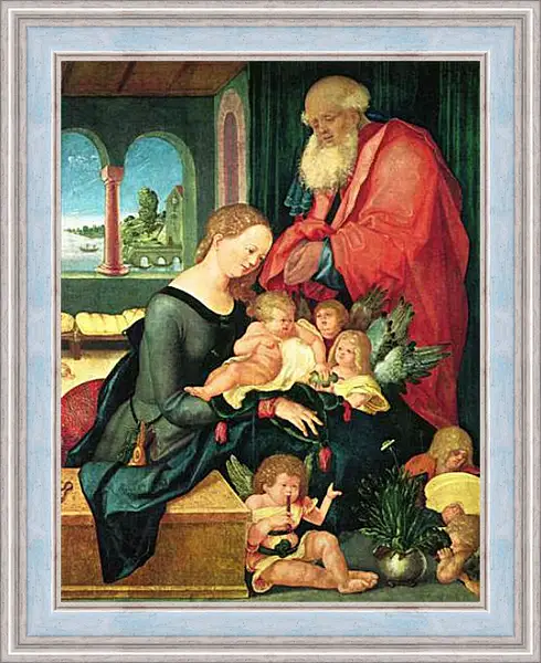 Картина в раме - Hl. Familie im Gemach mit funf Engeln. Ханс Бальдунг Картина в раме - Hl. Familie im Gemach mit funf Engeln. Ханс Бальдунг