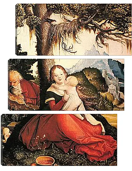 Модульная картина - Hl. Familie im Freien (Ruhe auf der Flucht). Ханс Бальдунг Модульная картина - Hl. Familie im Freien (Ruhe auf der Flucht). Ханс Бальдунг