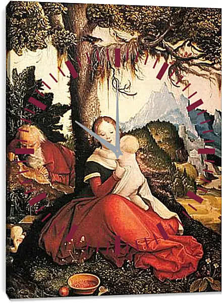 Часы картина - Hl. Familie im Freien (Ruhe auf der Flucht). Ханс Бальдунг Часы картина - Hl. Familie im Freien (Ruhe auf der Flucht). Ханс Бальдунг