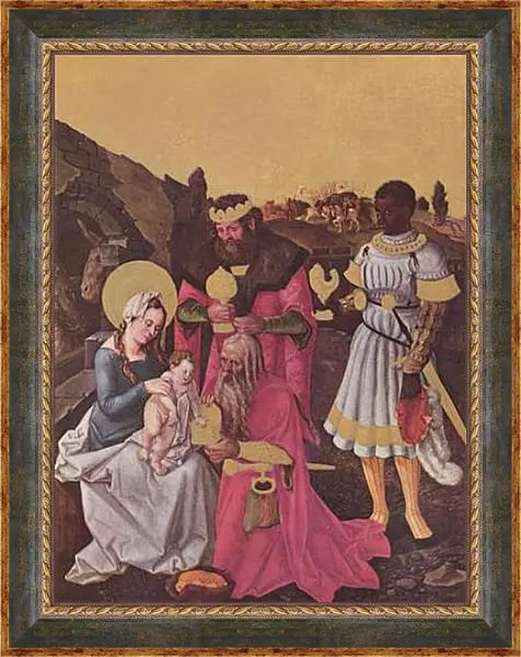 Картина в раме - Anbetung der Heiligen Drei Konige. Ханс Бальдунг Картина в раме - Anbetung der Heiligen Drei Konige. Ханс Бальдунг
