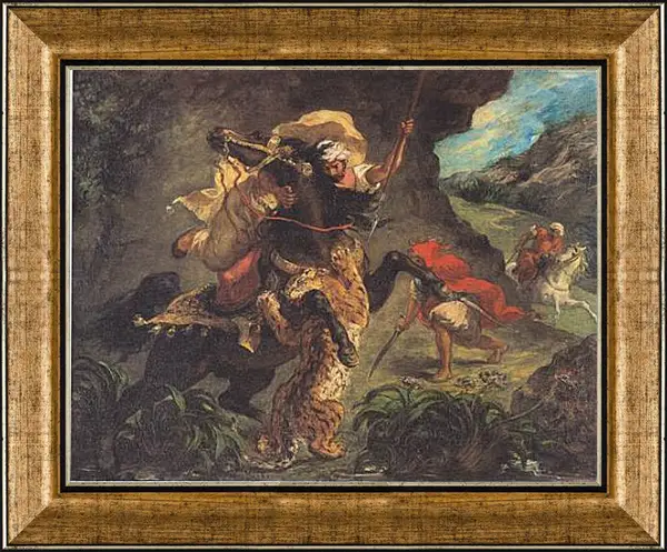 Картина в раме - Tiger Hunt. Эжен Делакруа Картина в раме - Tiger Hunt. Эжен Делакруа