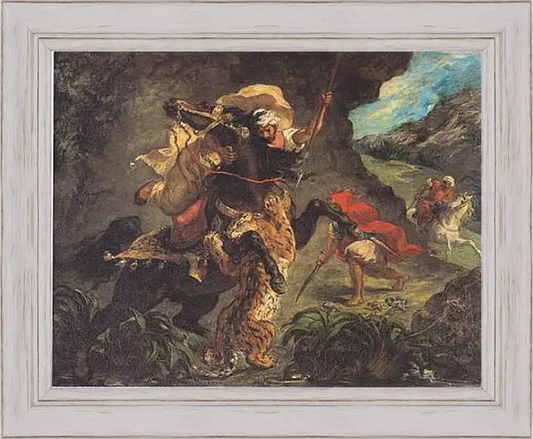 Картина в раме - Tiger Hunt. Эжен Делакруа Картина в раме - Tiger Hunt. Эжен Делакруа