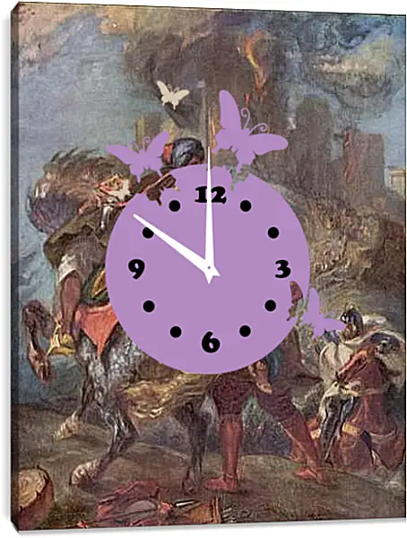 Часы картина - The Abduction of Rebecca. Эжен Делакруа Часы картина - The Abduction of Rebecca. Эжен Делакруа