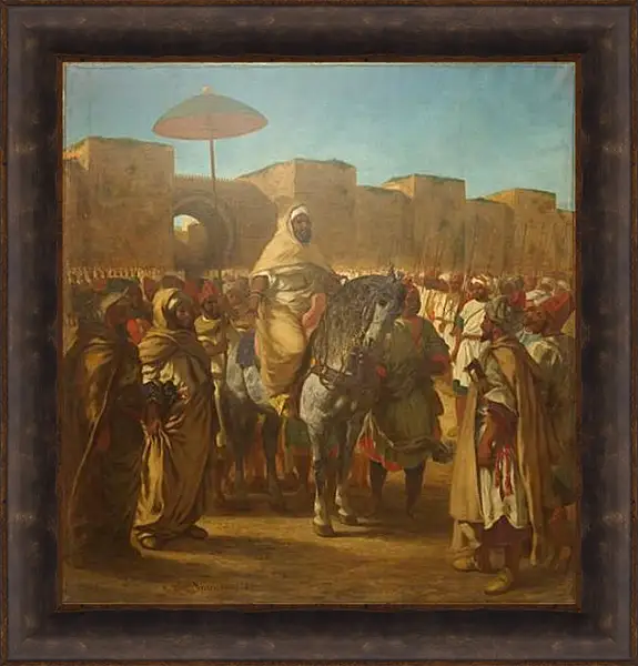 Картина в раме - Maulay abd-er-Rahman, sultan du Maroc, sortant de son palais de Maknes, entoure de sa garde et de ses principaux officiers. Эжен Делакруа Картина в раме - Maulay abd-er-Rahman, sultan du Maroc, sortant de son palais de Maknes, entoure de sa garde et de ses principaux officiers. Эжен Делакруа