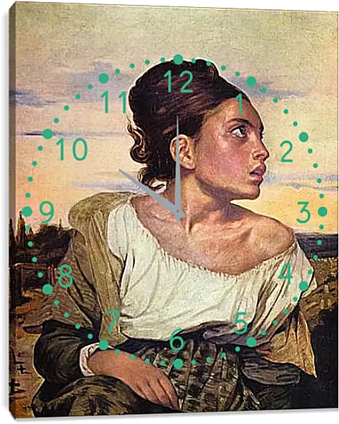 Часы картина - Jeune orpheline au cimetiere. Эжен Делакруа Часы картина - Jeune orpheline au cimetiere. Эжен Делакруа