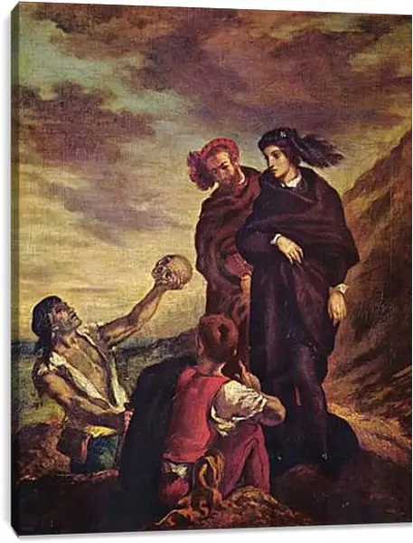 Постер на подрамнике - Hamlet und Horatio auf dem Friedhof. Эжен Делакруа Постер на подрамнике - Hamlet und Horatio auf dem Friedhof. Эжен Делакруа