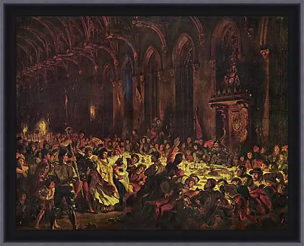Картина в раме - Ermordung des Bischofs von Luttich. Эжен Делакруа Картина в раме - Ermordung des Bischofs von Luttich. Эжен Делакруа