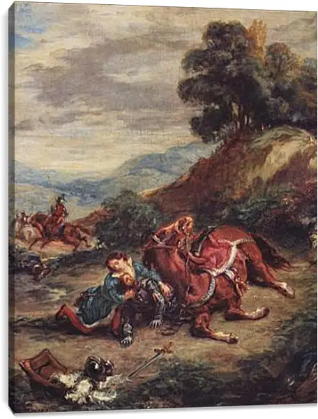 Постер на подрамнике - Der Tod Laras. Эжен Делакруа Постер на подрамнике - Der Tod Laras. Эжен Делакруа
