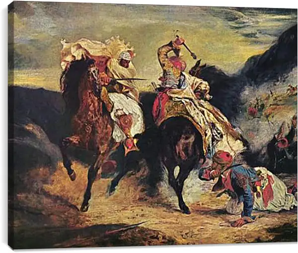 Постер на подрамнике - Combat of the Giaour and the Pasha. Эжен Делакруа Постер на подрамнике - Combat of the Giaour and the Pasha. Эжен Делакруа