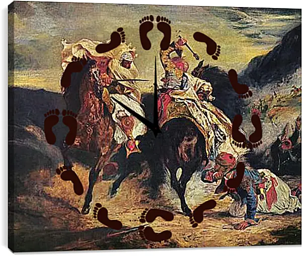 Часы картина - Combat of the Giaour and the Pasha. Эжен Делакруа Часы картина - Combat of the Giaour and the Pasha. Эжен Делакруа