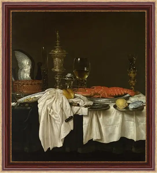 Картина в раме - Still Life with a Lobster. Виллем Клас Хеда Картина в раме - Still Life with a Lobster. Виллем Клас Хеда