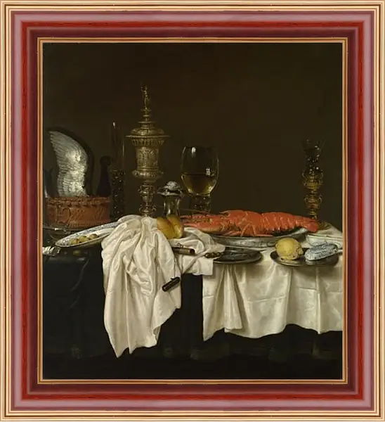 Картина в раме - Still Life with a Lobster. Виллем Клас Хеда Картина в раме - Still Life with a Lobster. Виллем Клас Хеда