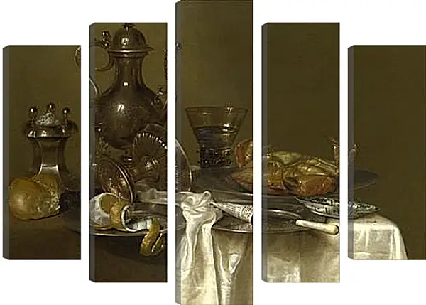 Модульная картина - Still Life: Pewter and Silver Vessels and a Crab. Натюрморт - оловянная посуда, серебряные сосуды и краб. Виллем Клас Хеда Модульная картина - Still Life: Pewter and Silver Vessels and a Crab. Натюрморт - оловянная посуда, серебряные сосуды и краб. Виллем Клас Хеда