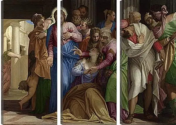 Модульная картина - Christ addressing a Kneeling Woman. Паоло Веронезе Модульная картина - Christ addressing a Kneeling Woman. Паоло Веронезе