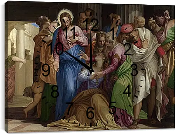 Часы картина - Christ addressing a Kneeling Woman. Паоло Веронезе Часы картина - Christ addressing a Kneeling Woman. Паоло Веронезе