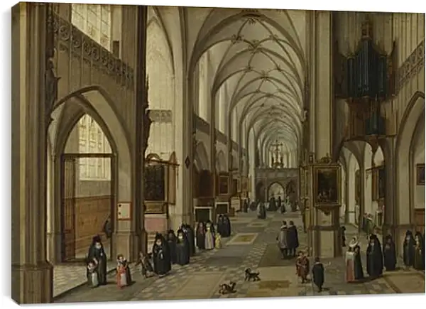 Постер на подрамнике - The Interior of a Gothic Church looking East. Стенвейк Хармен Ван Постер на подрамнике - The Interior of a Gothic Church looking East. Стенвейк Хармен Ван