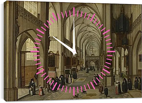 Часы картина - The Interior of a Gothic Church looking East. Стенвейк Хармен Ван Часы картина - The Interior of a Gothic Church looking East. Стенвейк Хармен Ван