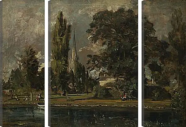 Модульная картина - Salisbury Cathedral and Leadenhall from the River Avon. Джон Констебл Модульная картина - Salisbury Cathedral and Leadenhall from the River Avon. Джон Констебл