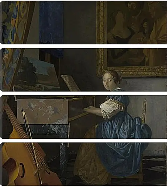 Модульная картина - A Young Woman seated at a Virginal. Ян (Йоханнес) Вермеер Модульная картина - A Young Woman seated at a Virginal. Ян (Йоханнес) Вермеер