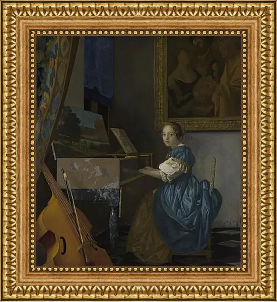 Картина в раме - A Young Woman seated at a Virginal. Ян (Йоханнес) Вермеер Картина в раме - A Young Woman seated at a Virginal. Ян (Йоханнес) Вермеер
