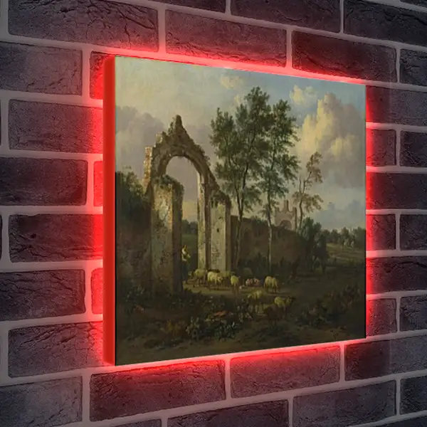 Лайтбокс световая панель - A Landscape with a Ruined Archway. Ян Вейнантс Лайтбокс световая панель - A Landscape with a Ruined Archway. Ян Вейнантс