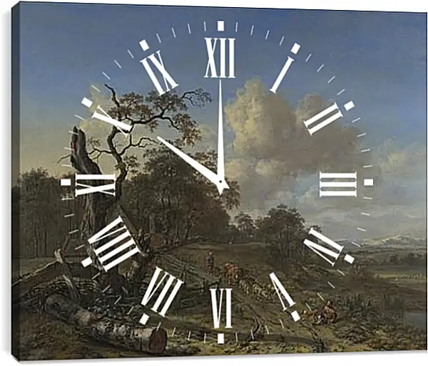 Часы картина - A Landscape with a Dead Tree. Ян Вейнантс Часы картина - A Landscape with a Dead Tree. Ян Вейнантс