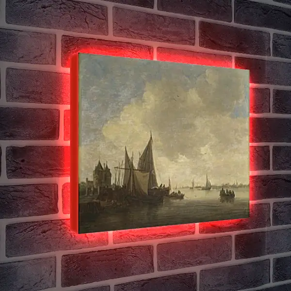 Лайтбокс световая панель - The Mouth of an Estuary with a Gateway. Ян ван Гойен Лайтбокс световая панель - The Mouth of an Estuary with a Gateway. Ян ван Гойен