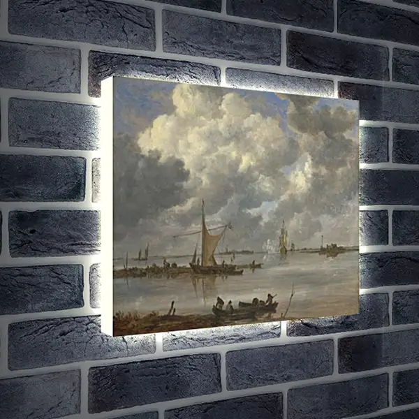 Лайтбокс световая панель - An Estuary with Fishing Boats and Two Frigates. Ян ван Гойен Лайтбокс световая панель - An Estuary with Fishing Boats and Two Frigates. Ян ван Гойен