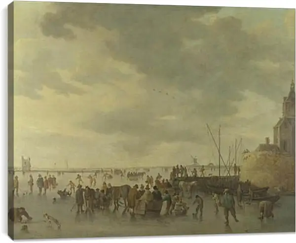 Постер на подрамнике - A Scene on the Ice near Dordrecht. Ян ван Гойен Постер на подрамнике - A Scene on the Ice near Dordrecht. Ян ван Гойен