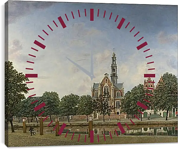 Часы картина - View of the Westerkerk, Amsterdam. Ян Ван дер Хейден Часы картина - View of the Westerkerk, Amsterdam. Ян Ван дер Хейден