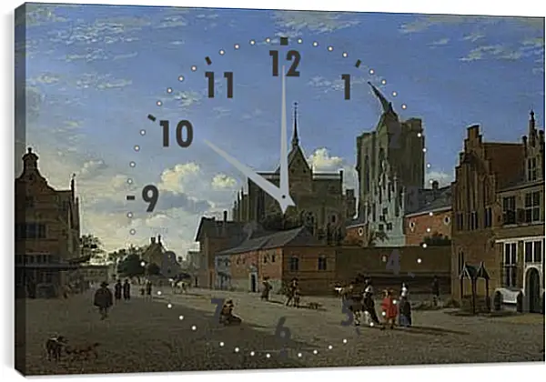 Часы картина - A View in Cologne. Ян Ван дер Хейден Часы картина - A View in Cologne. Ян Ван дер Хейден