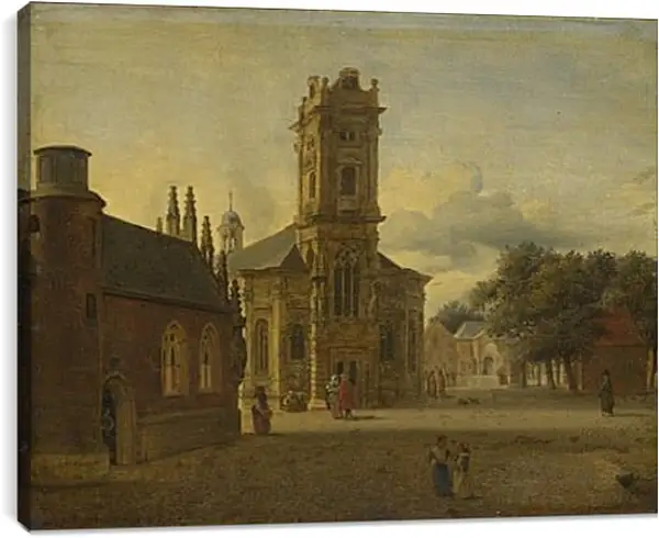 Постер на подрамнике - A Square before a Church. Ян Ван дер Хейден Постер на подрамнике - A Square before a Church. Ян Ван дер Хейден