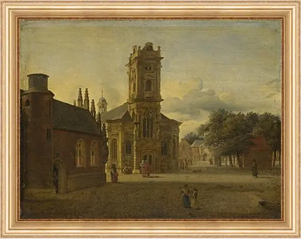 Картина в раме - A Square before a Church. Ян Ван дер Хейден Картина в раме - A Square before a Church. Ян Ван дер Хейден
