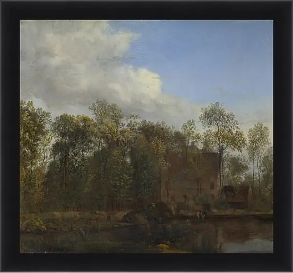 Картина в раме - A Farm among Trees. Ян Ван дер Хейден Картина в раме - A Farm among Trees. Ян Ван дер Хейден
