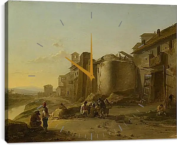 Часы картина - A View on the Tiber. Ян Бот Часы картина - A View on the Tiber. Ян Бот